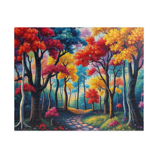 Autumn Woodland Puzzle - Landscape Jigsaw Game, Tranquil Fall Scenery, Family Game Night Gift for Nature Lover, Cozy Mindful Indoor Activity 110 pcs (Horizontal) Puzzle The Puzzle Chest