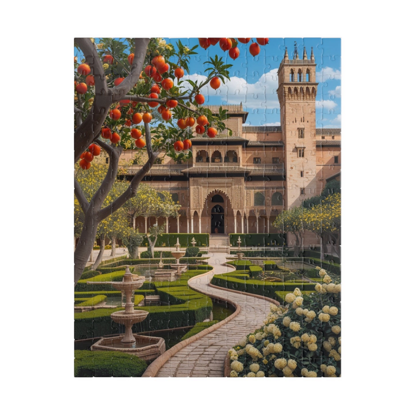 Alhambra Palace Landmark Puzzle, Spanish Architecture Jigsaw Game, Pomegranate Tree Garden, Family Entertainment, Quiet Leisure Activity 252 pcs (Vertical) Puzzle The Puzzle Chest