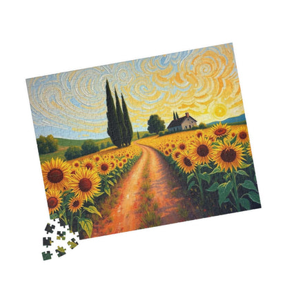 Sunflower Sunrise Puzzle - Nature Lover's Jigsaw, Ideal for Family Activity or Solo Fun, Mindfulness Puzzle Lover Birthday Gift for Friends Puzzle The Puzzle Chest