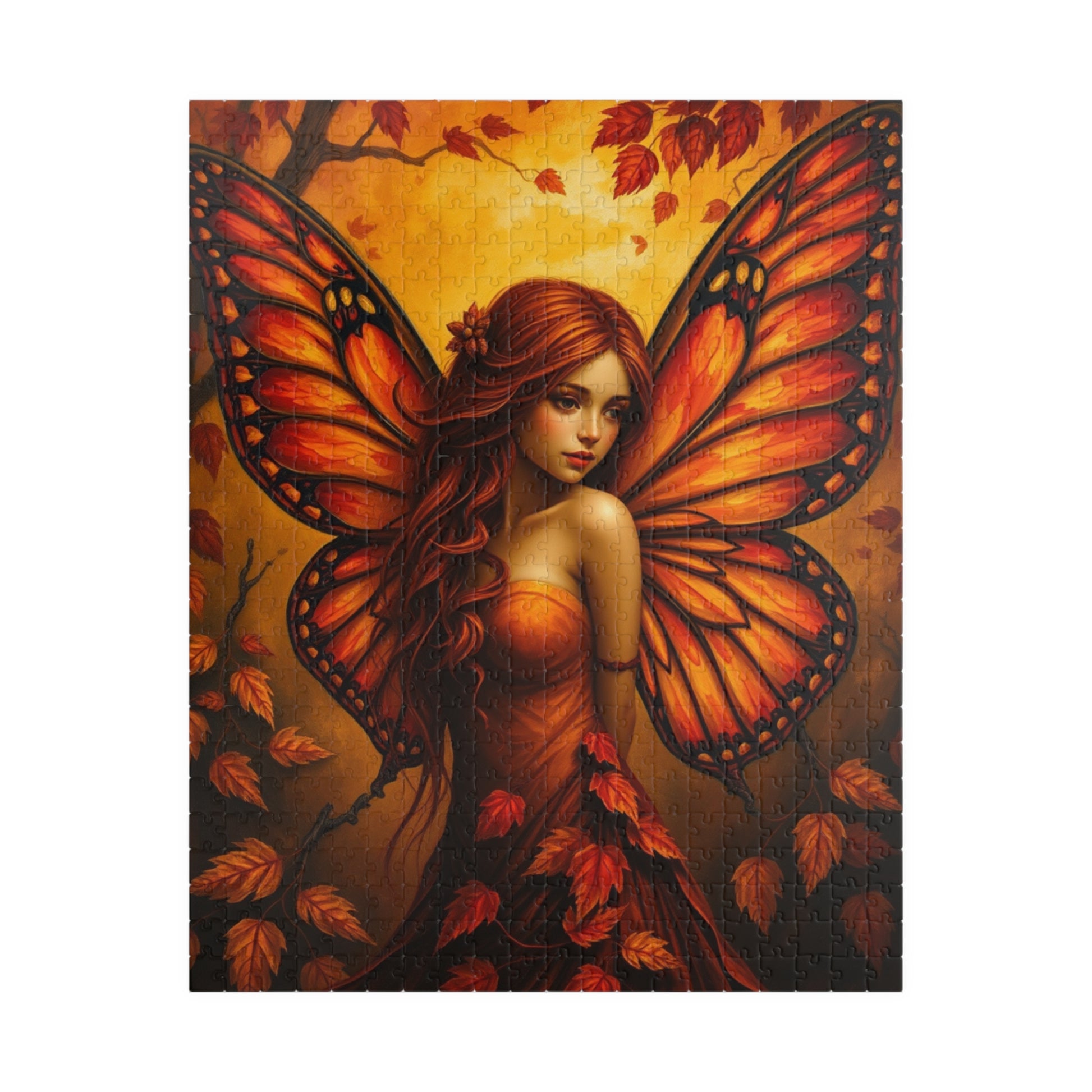 Autumn Spirit Fairy Puzzle, Enchanting Mystical Artwork for Puzzle Lover, Ideal Gift for Holiday, Collectible Art, Mindful Relaxing Activity 520 pcs (Vertical) Puzzle The Puzzle Chest