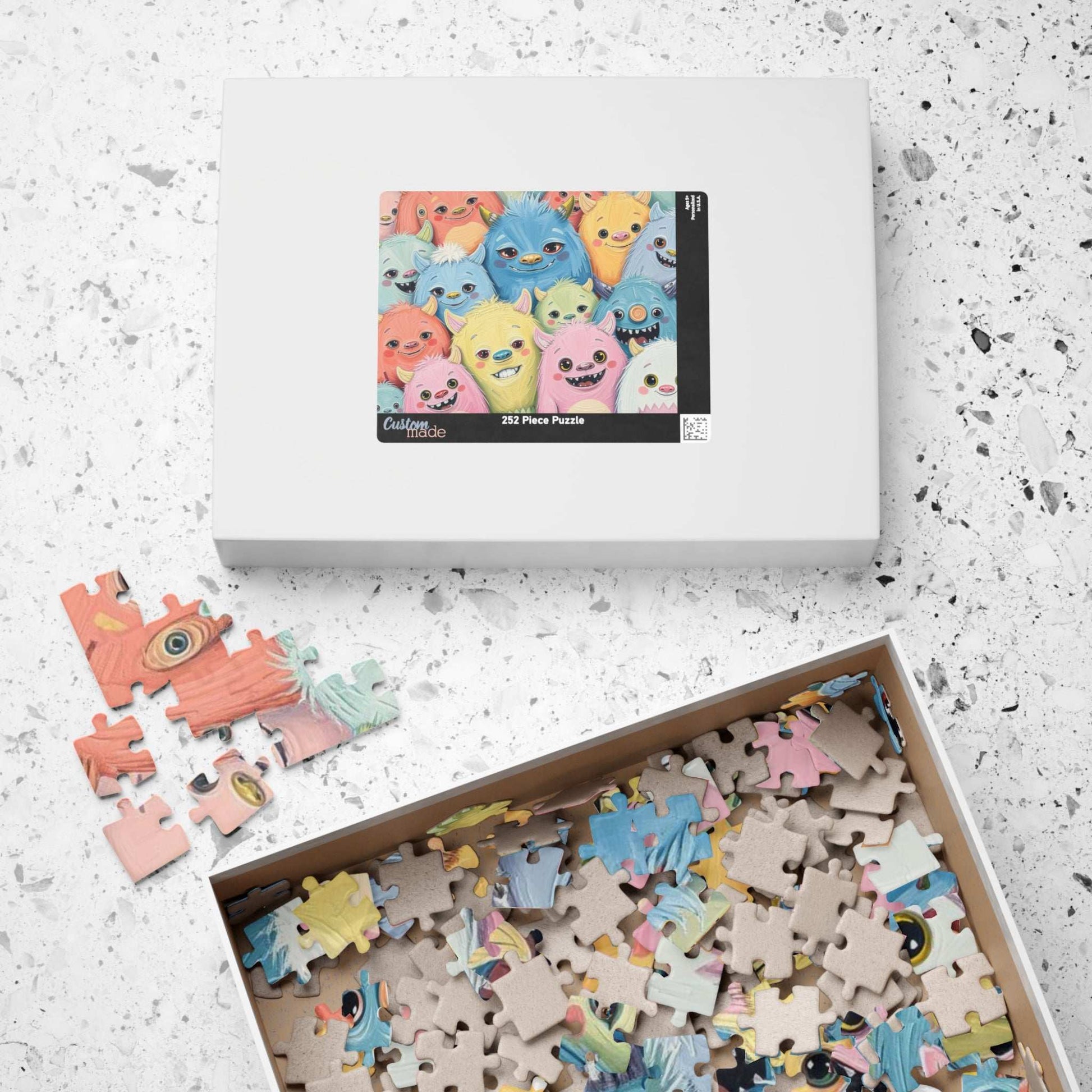 Cute Monster Collage Jigsaw Puzzle, Halloween Puzzle for Adults