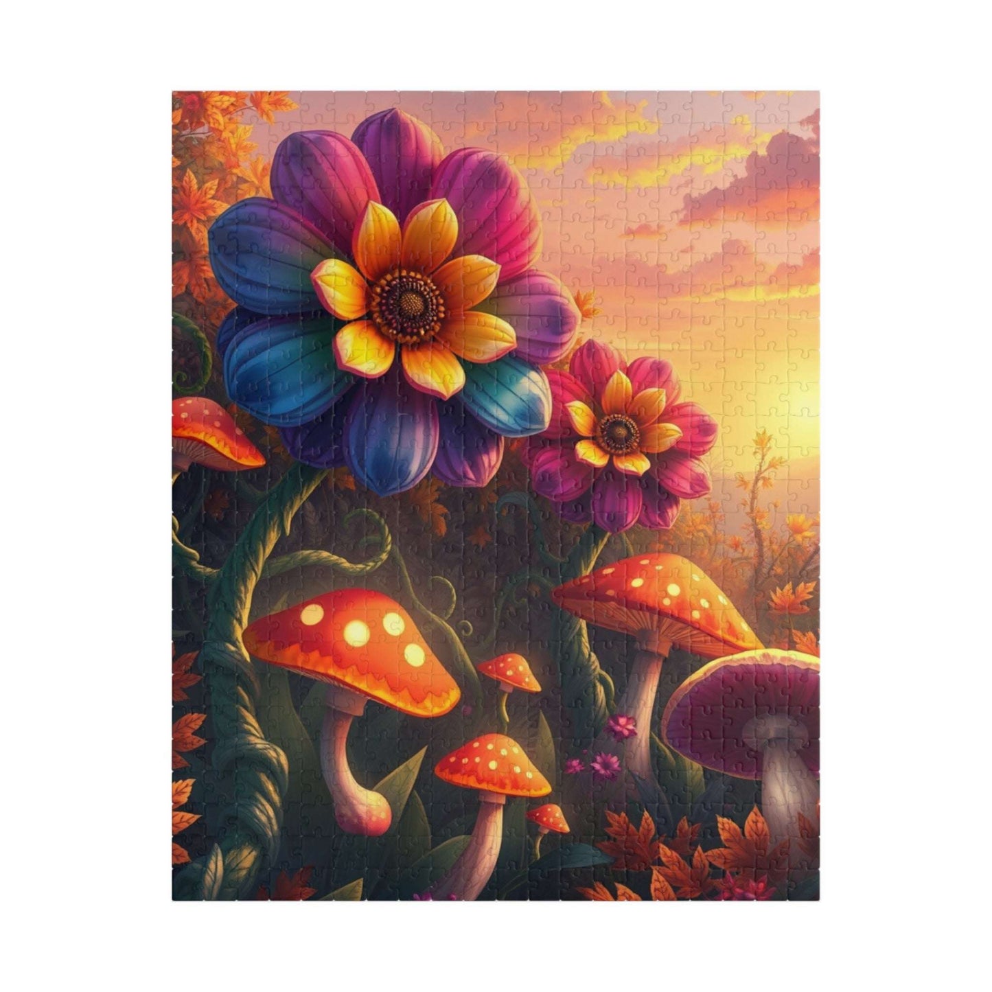 Fantasy Botanical Garden Puzzle, 110 252 520 1014-Piece Jigsaw Game, Colorful Oversized Flowers and Twisting Vines for Relaxation, Giftable 520 pcs (Vertical) Puzzle The Puzzle Chest