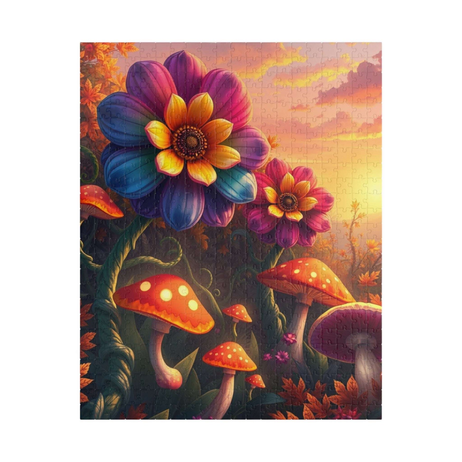 Fantasy Botanical Garden Puzzle, 110 252 520 1014-Piece Jigsaw Game, Colorful Oversized Flowers and Twisting Vines for Relaxation, Giftable 520 pcs (Vertical) Puzzle The Puzzle Chest
