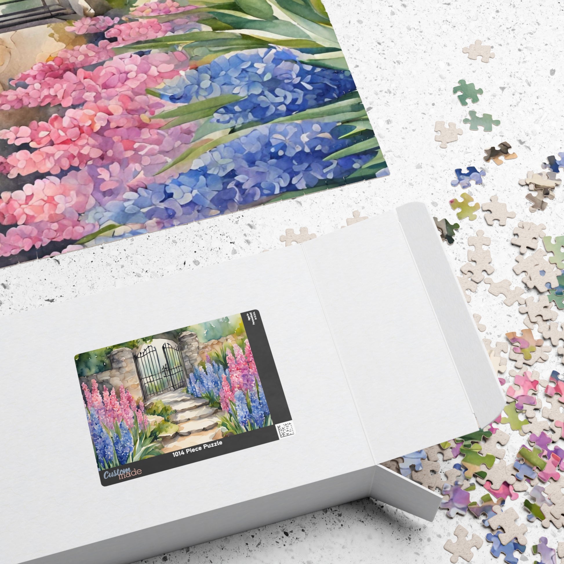 Jigsaw Puzzle, Stone Pathway Hyacinth Garden Scene, 110 252 520 1014-piece, Gift for Gardeners, Relaxing Hobby, Mindfulness Activity, Mental Puzzle The Puzzle Chest