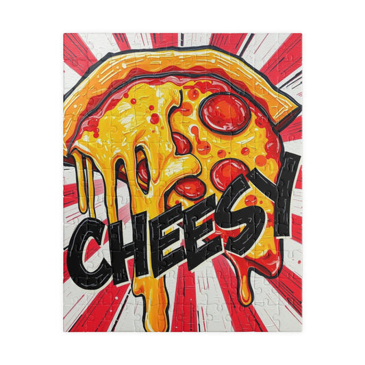 Cheesy Pizza Puzzle for Adults - Pop Art Jigsaw Fun Family Game, Foodie Gift for Friends, Cozy Night Party Activity, Puzzle Enthusiast 110 pcs (Vertical) Puzzle The Puzzle Chest