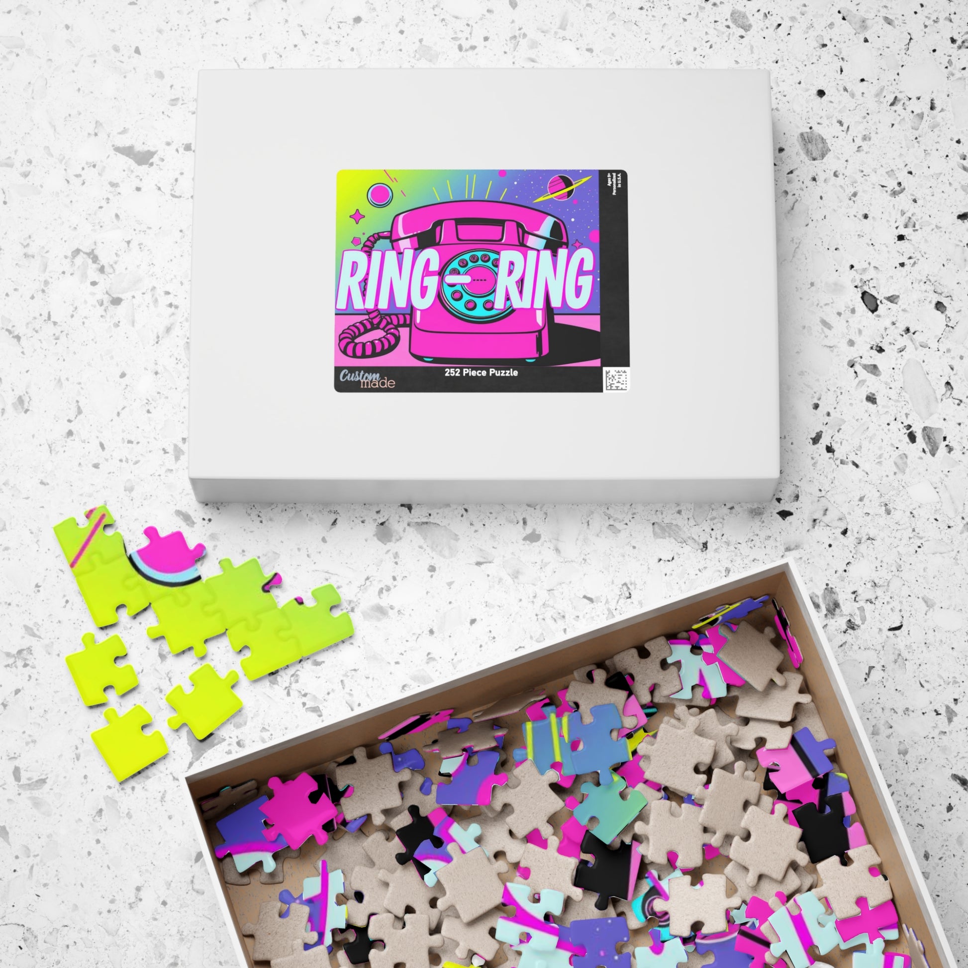 Retro Phone Puzzle - Pop Art Jigsaw Game for Family Fun, Ring-Ring Design, Perfect Birthday Holiday Gift for Friends Home Entertainment Puzzle The Puzzle Chest