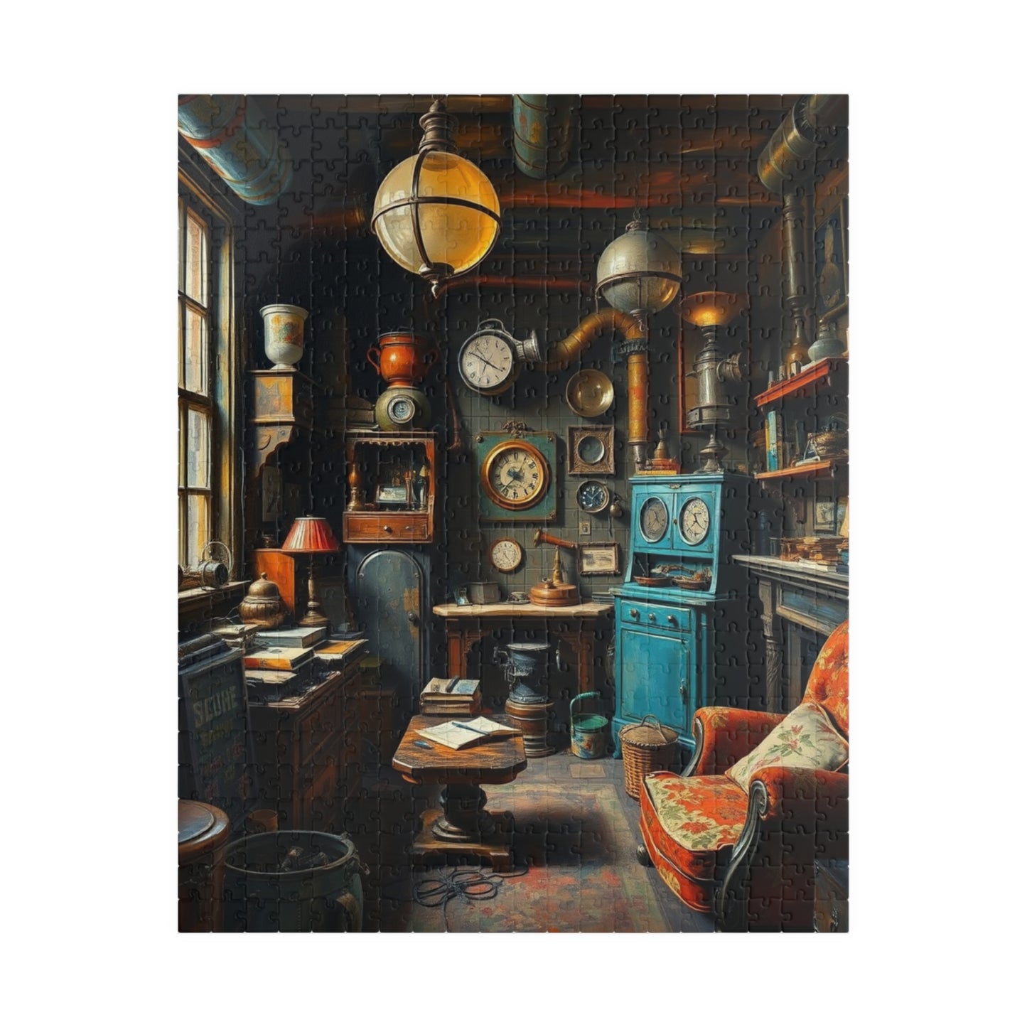 Cozy Steampunk Home Office Puzzle - 110, 252, 520, 1014-piece, Perfect for Family Night, Unique Gift for Puzzle Lovers, Relaxing Activity 520 pcs (Vertical) Puzzle The Puzzle Chest