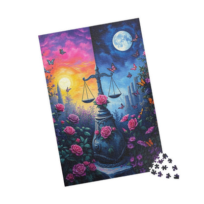 Enchanting Scales Puzzle | 110-1014 Piece Libra Zodiac Sign Jigsaw Game | Beautiful Floral Design | Perfect Gift for Friend Astrology Lover Puzzle The Puzzle Chest