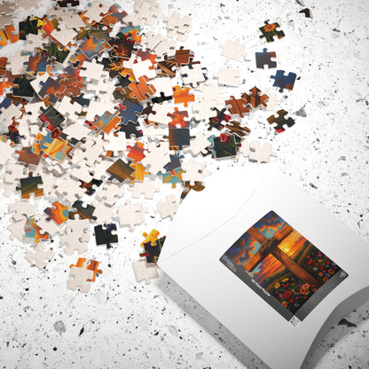 Crown of Thorns Cross Puzzle, Sunset Scene with Symbolic Christian Art, Religious Faith-Based Jigsaw Game, Inspirational Puzzle Lover Gift