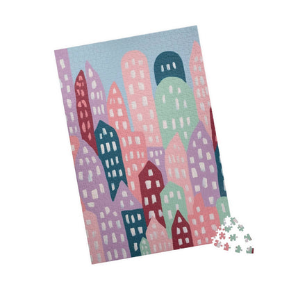 Abstract Cityscape Jigsaw Puzzle, Fun Home Activity Game Puzzle The Puzzle Chest