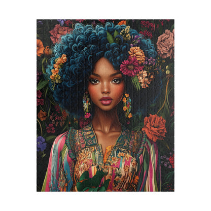 Afro Floral Portrait Puzzle | 110-1014 Piece Art Jigsaw