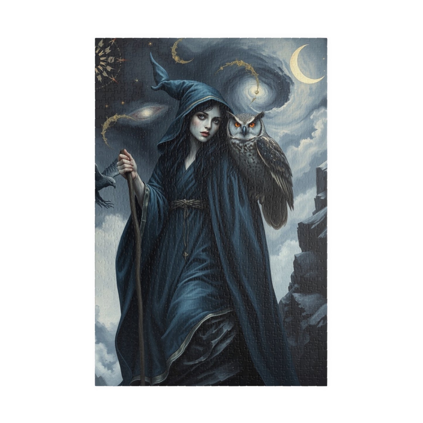 Mystical Night Witch Puzzle, 110-1014 Piece | Enchanting Fantasy Dark Art, Witchcraft Decor, Mindful Activity, Gift for Puzzle Lovers, Home
