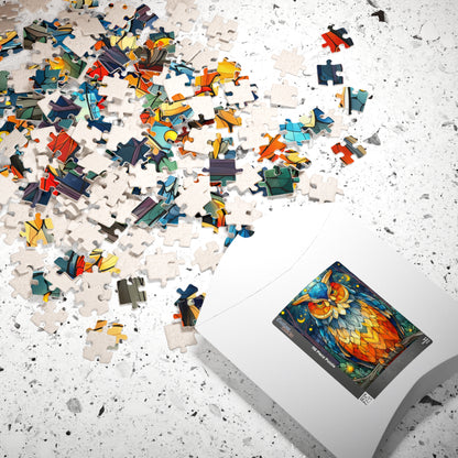 Stained Glass Style Owl Puzzle | 110/252/520/1014 Piece Colorful Owl Jigsaw Puzzle The Puzzle Chest