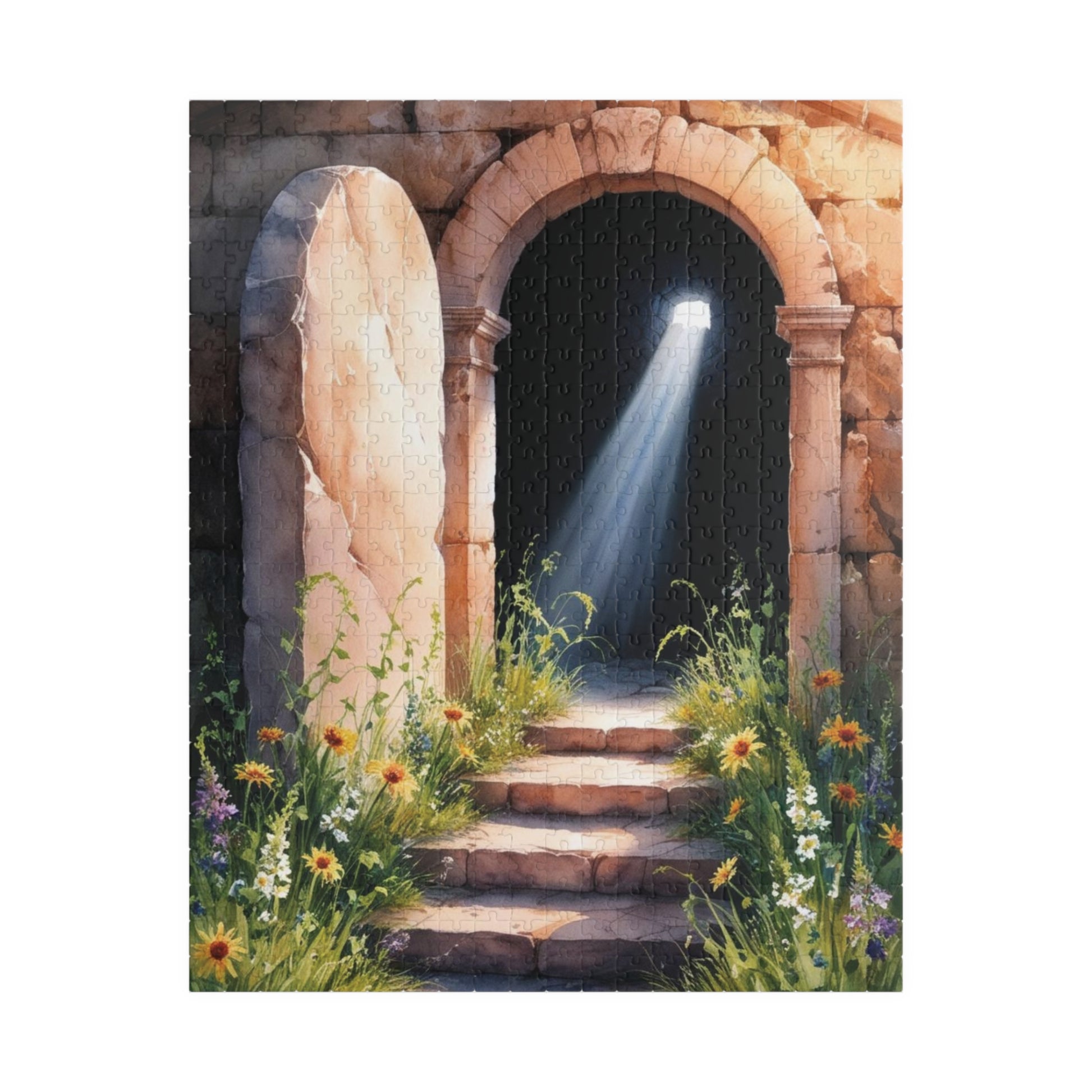 Religious Themed Puzzle, Bible Stone Tomb Puzzle, Christian Puzzle Enthusiasts, Easter Gift, Spiritual Jigsaw, Resurrection Scene Puzzle 520 pcs (Vertical) Puzzle The Puzzle Chest
