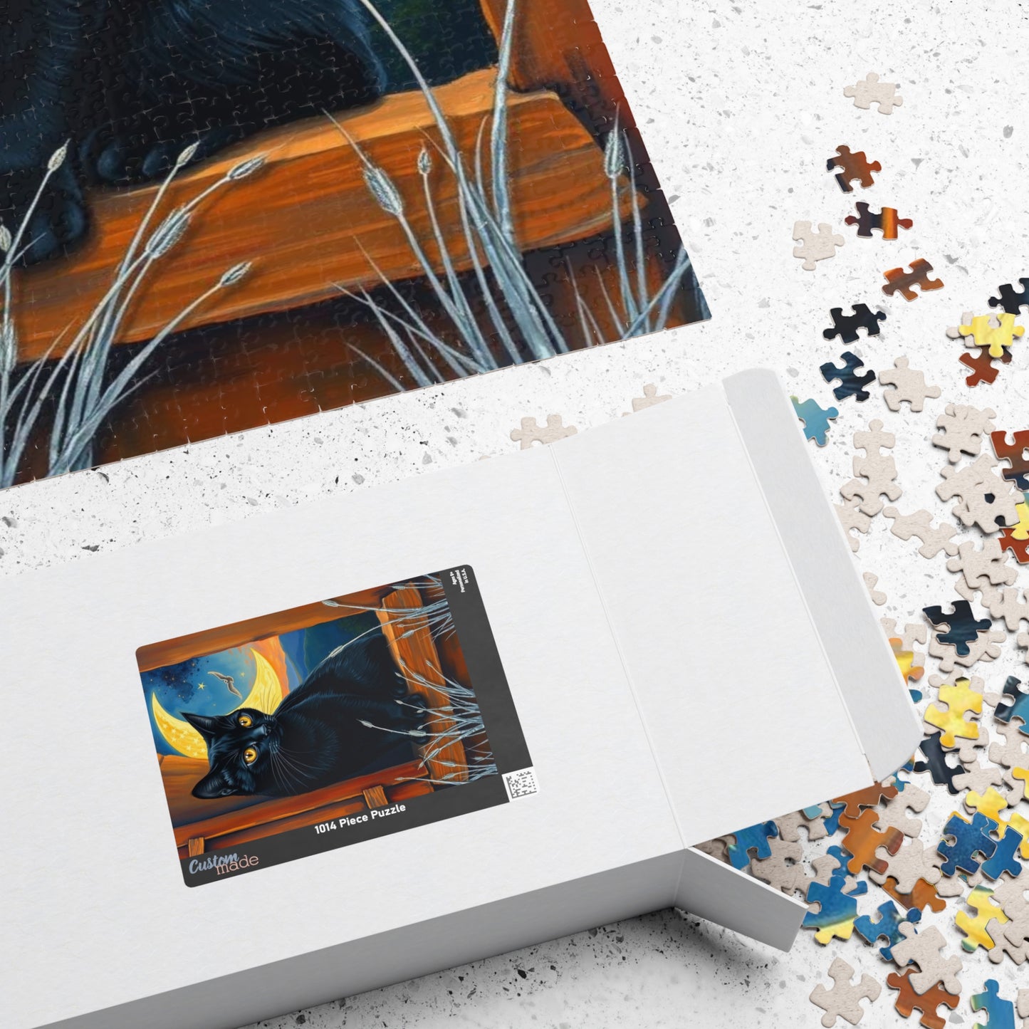 Sanctuary Window Watcher Puzzle - Mystical Cat Jigsaw Game Night Sky Theme, 110, 252, 520, 1014-piece Cat Lover Gift, Puzzle Enthusiast