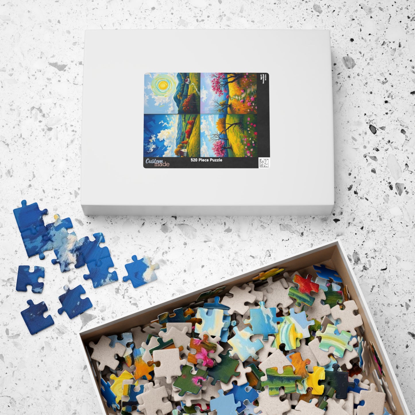 Puzzle, Spring Landscape Collage Puzzle, 110 252 520 1014-Pieces, Four-Quadrant Nature Jigsaw Game for Adults, Giftable Educational Toy Puzzle The Puzzle Chest