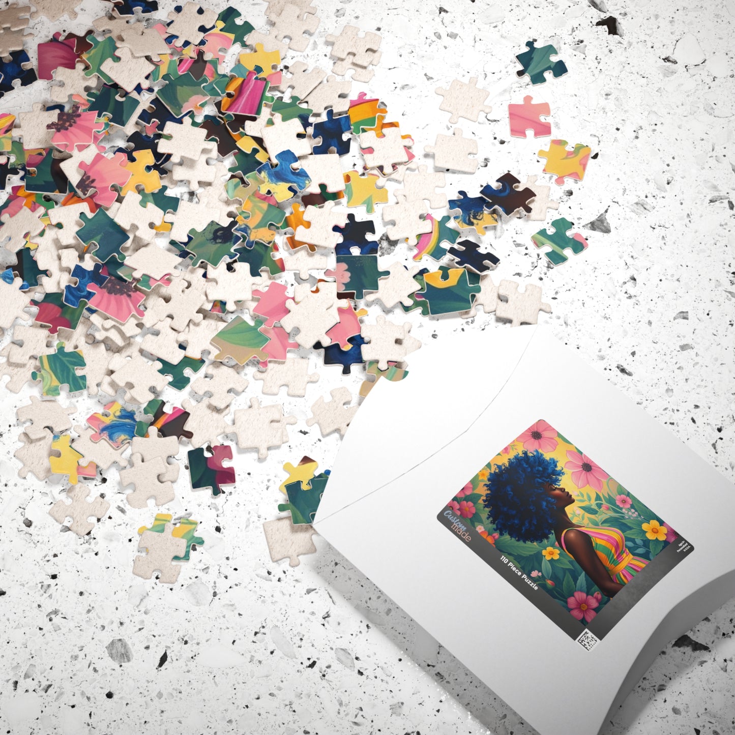 Colorful Floral Afrocentric Puzzle, African American Woman, Black Art-Inspired Game for Families, Gift for Puzzle Lover, Brain Teaser Puzzle The Puzzle Chest