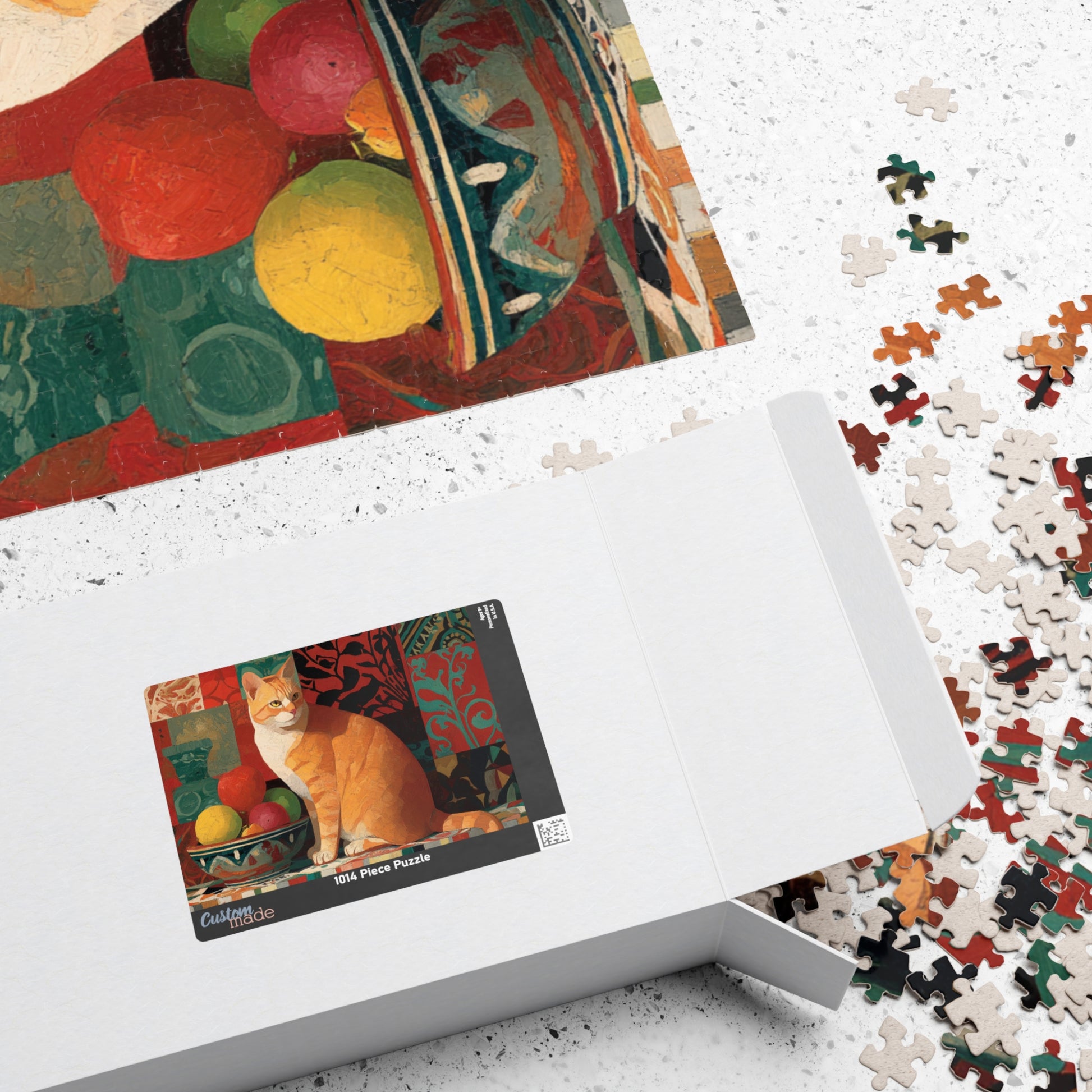 The Cat and the Fruit Bowl – Still Life Art Jigsaw Puzzle, Animal Theme Colorful Fauvist Cat Puzzle Puzzle The Puzzle Chest