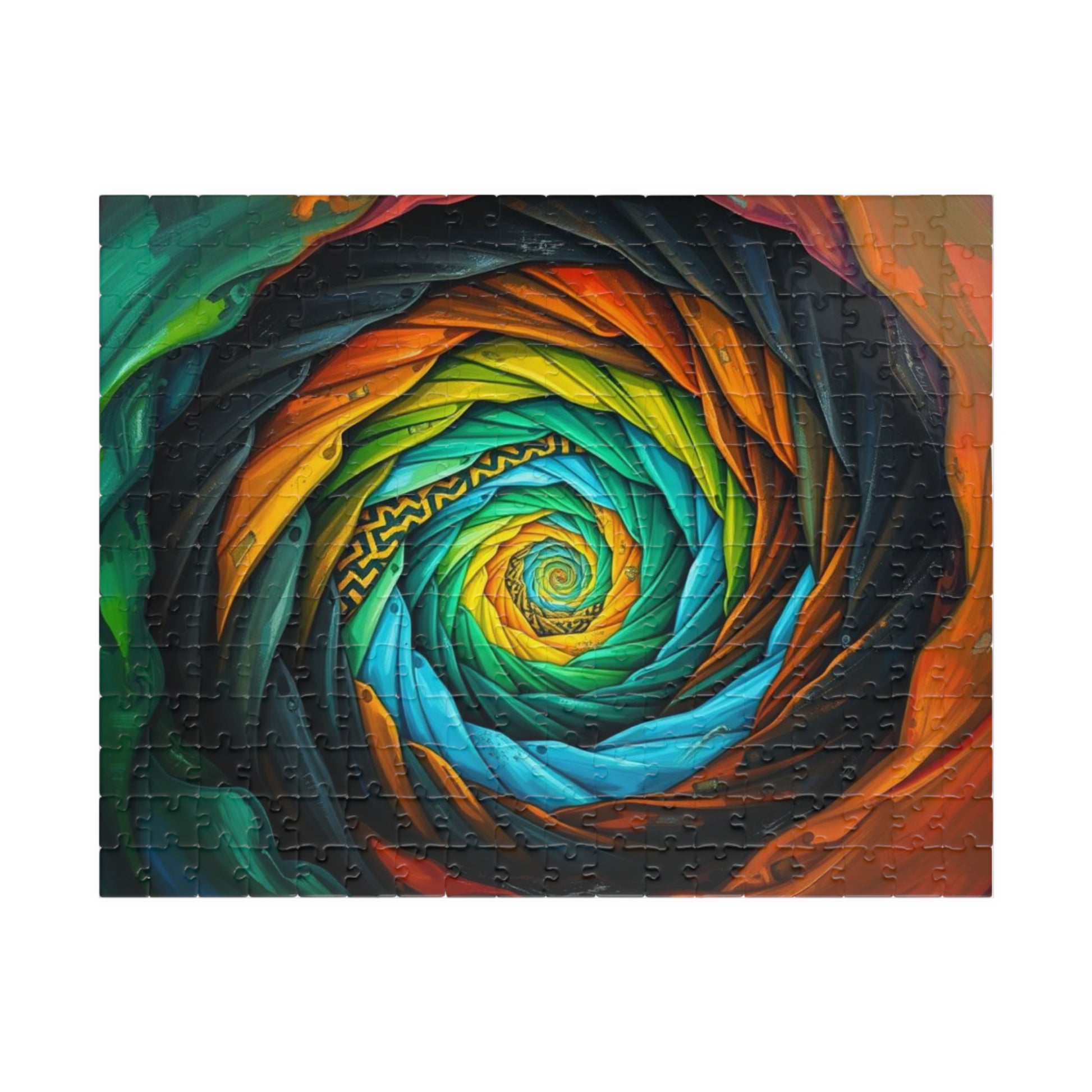 Colorful Abstract Spiral Jigsaw Puzzle, Vibrant Art Gift for Adult Puzzle Lovers, Home Entertainment, Thoughtful Gift, Brain Teaser Fun 252 pcs (Horizontal) Puzzle The Puzzle Chest