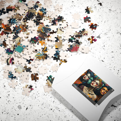 Artistic Women Puzzle, Colorful Puzzle for Gothic Art Lovers, Creative Gift for Friends and Family, Relaxing Activity, Solo Fun Brain Teaser Puzzle The Puzzle Chest