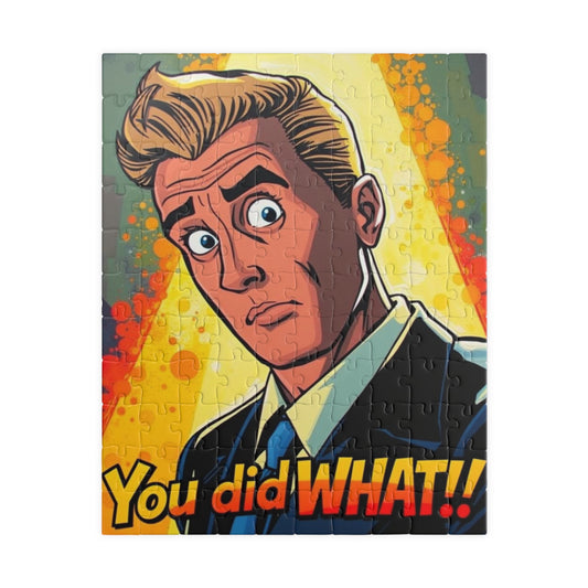 Comic Style Pop Art Jigsaw Puzzle - You Did What!!, Fun Family Game, Gift for Puzzle Lovers, Mindful Home Entertainment, Party Activity 110 pcs (Vertical) Puzzle The Puzzle Chest
