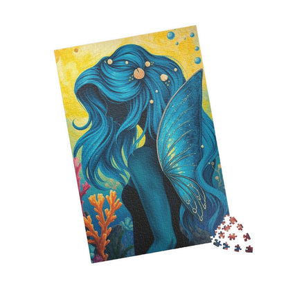 Sea Fairy Jigsaw Puzzle, Mermaid Silhouette Art Underwater Scene, Gift for Her Stress Relief Activity, Mind Challenge, Relaxation Gift Puzzle The Puzzle Chest