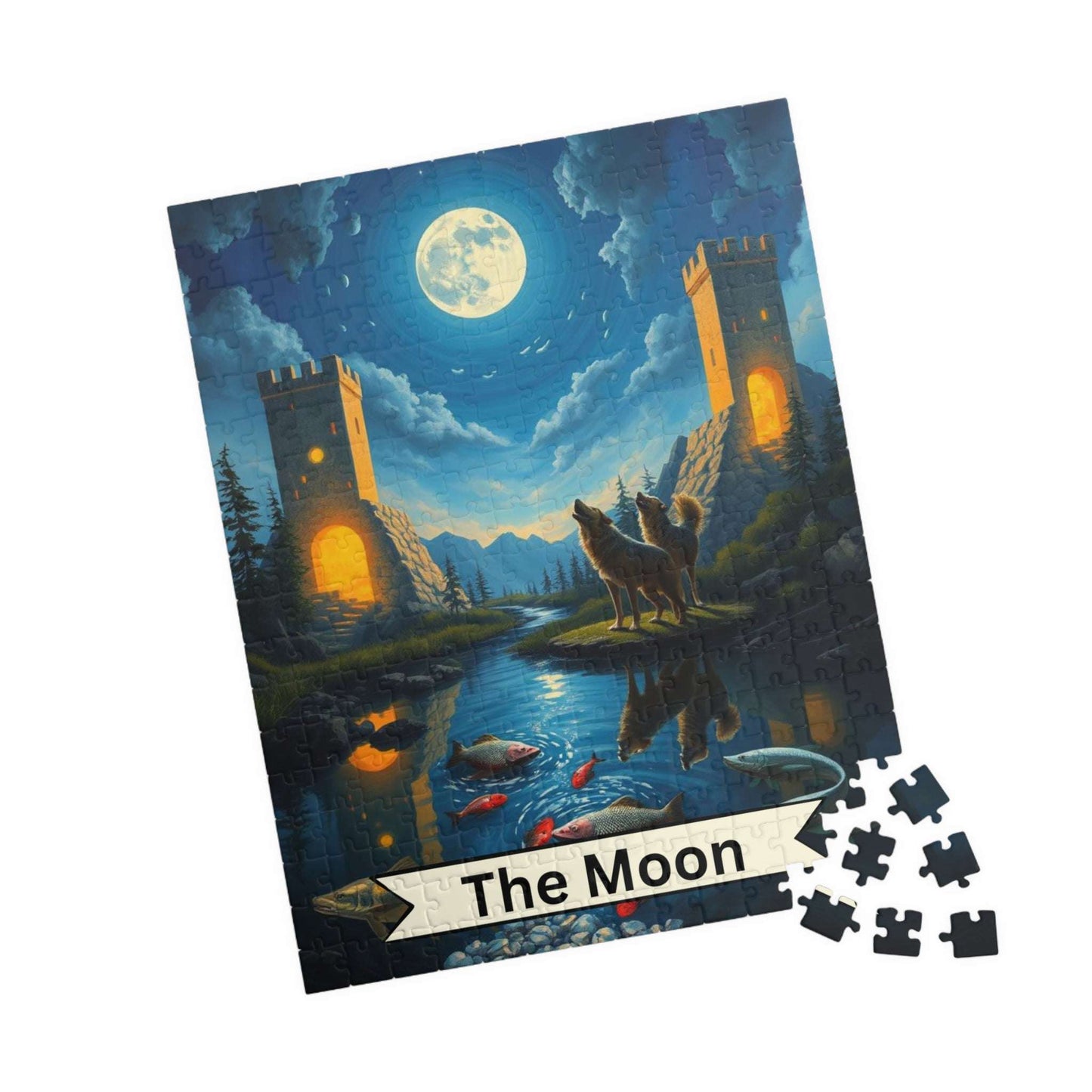 The Moon Jigsaw Puzzle - Tarot Style Moonlit Castle, 110-1014 Piece Ideal for Family Game Night, Puzzle Lover Gift, Mindfulness Activity 252 pcs (Vertical) Puzzle The Puzzle Chest