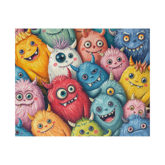 Monster Mash Halloween Puzzle, Colorful Adult Jigsaw Game, Spooky Creatures Activity, Scary Cute Halloween Gift for Friends 520 pcs (Horizontal) Puzzle The Puzzle Chest