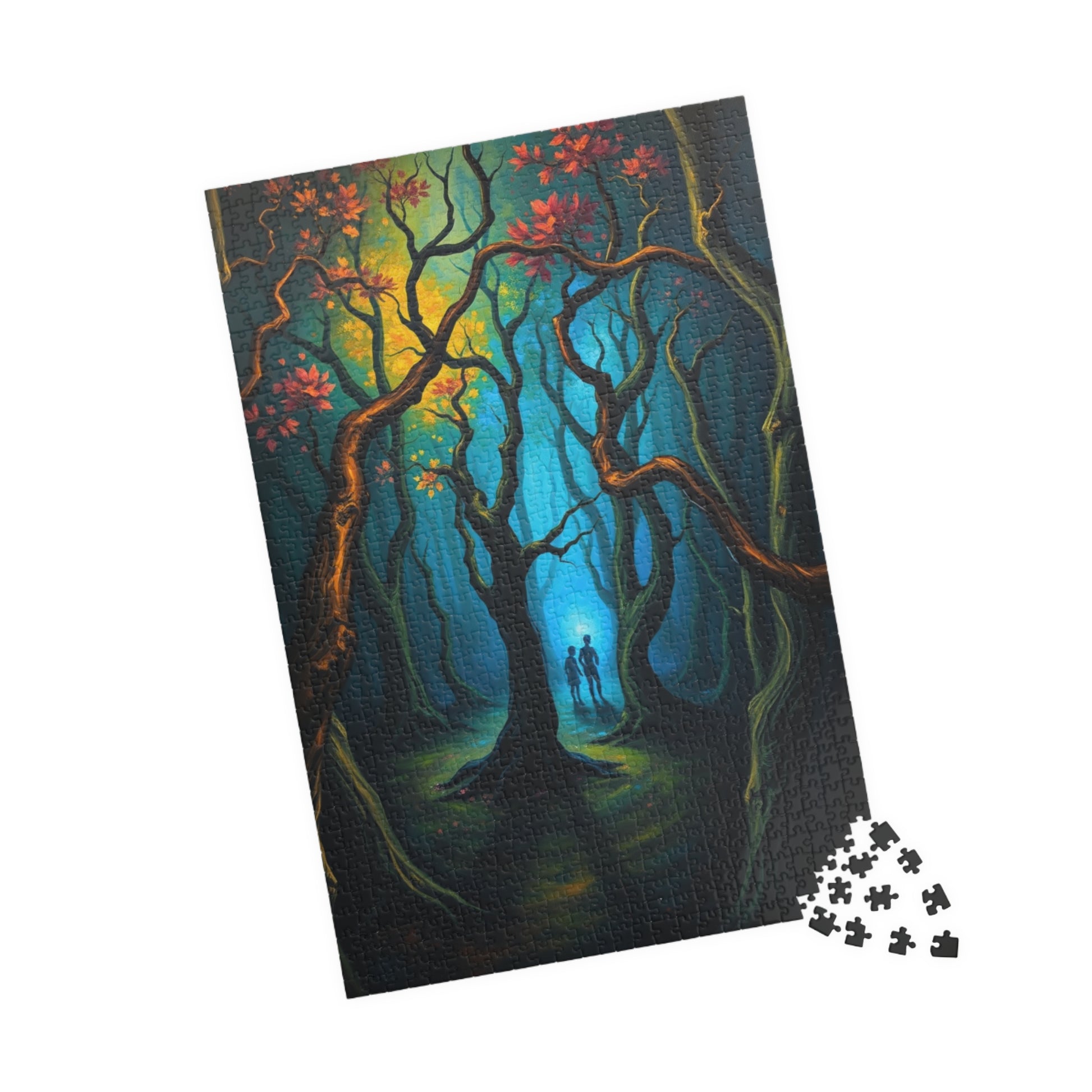 Enchanting Forest Puzzle - Ghostly Figures and Blue Mist Gothic Jigsaw Game, Perfect Gift for Nature Lovers, Family Game Night, Relaxation The Puzzle Chest