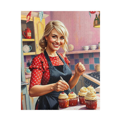 Baking Fun Jigsaw Puzzle featuring Cupcake Baker - Fun Family Game Night, Gift for Bakers, Puzzle Enthuisasts, Home Decor Kitchen Puzzle 520 pcs (Vertical) Puzzle The Puzzle Chest