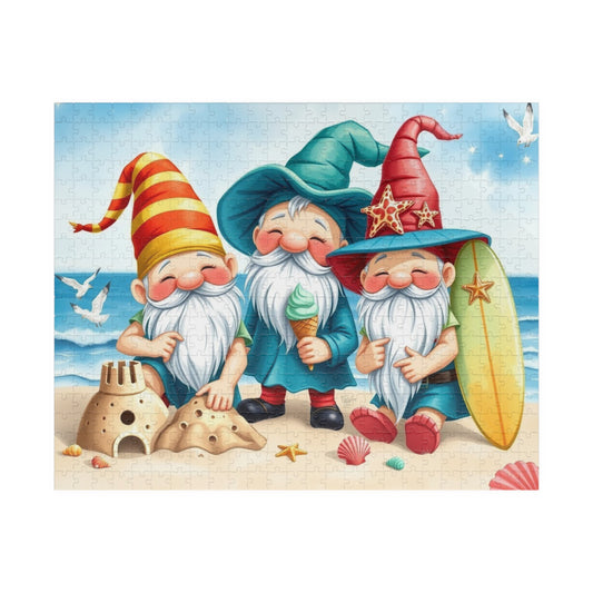 Vacation Beach Gnomes Puzzle - Summer Themed Jigsaw Game 520 pcs (Horizontal) Puzzle The Puzzle Chest