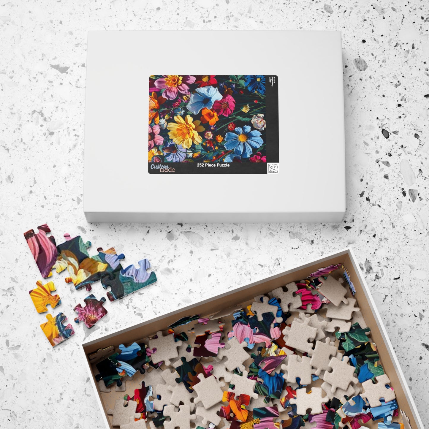 Floral Jigsaw Puzzle, Colorful Flower Game, Friend Gift for Garden Lover, Family Game Night, Home Entertainment Brain Teaser Puzzle The Puzzle Chest
