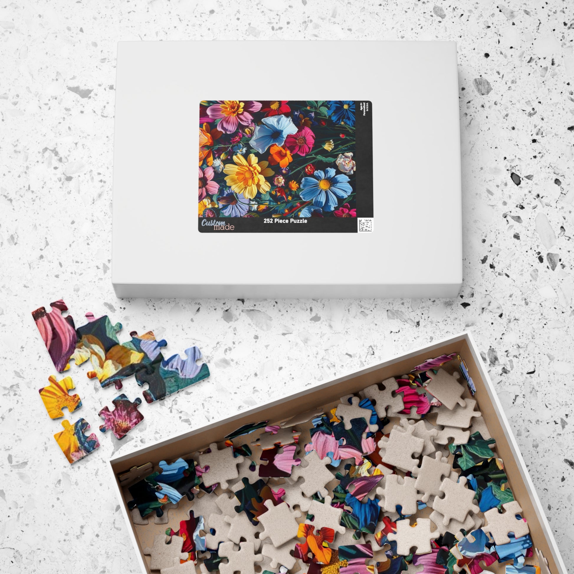 Floral Jigsaw Puzzle, Colorful Flower Game, Friend Gift for Garden Lover, Family Game Night, Home Entertainment Brain Teaser Puzzle The Puzzle Chest