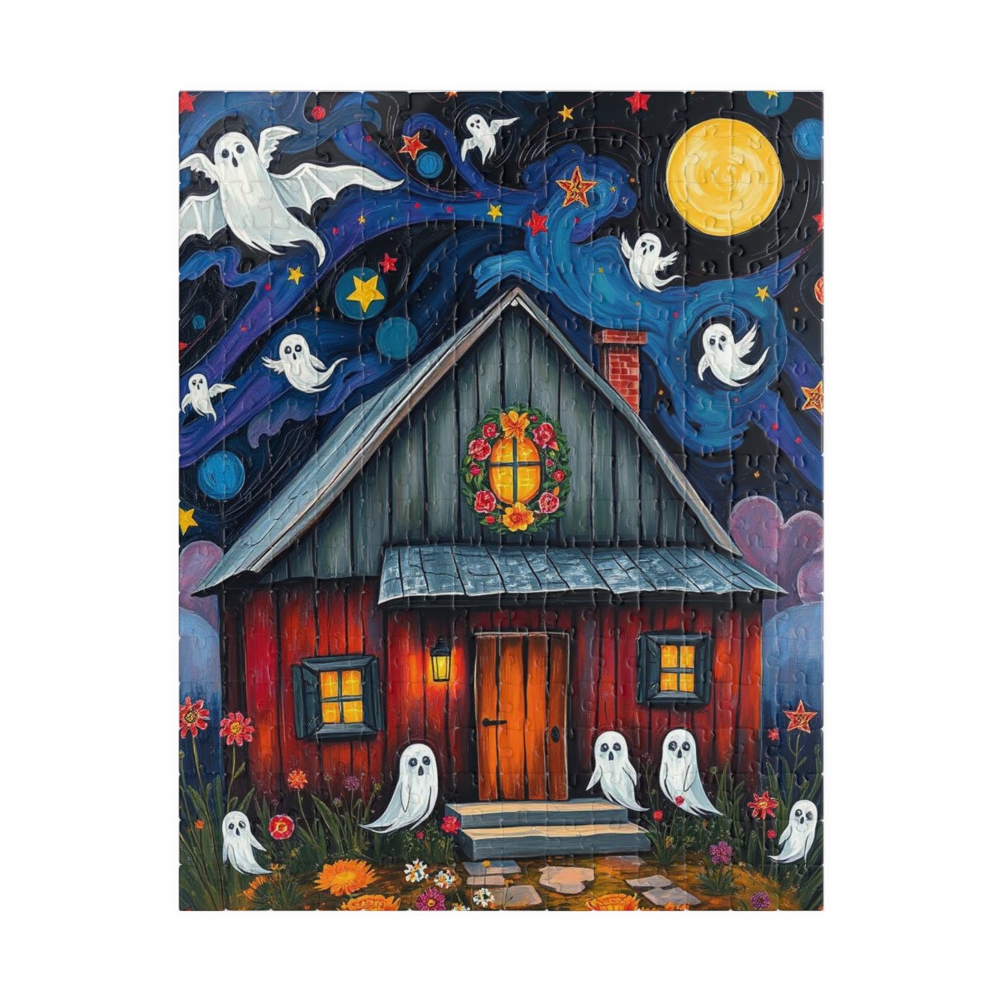 Ghostly Manor Jigsaw Puzzle - Whimsical Haunted House, Halloween Theme Ideal Family Fun Game, Puzzle Lover Gift, Cozy Night Activity, Gifts
