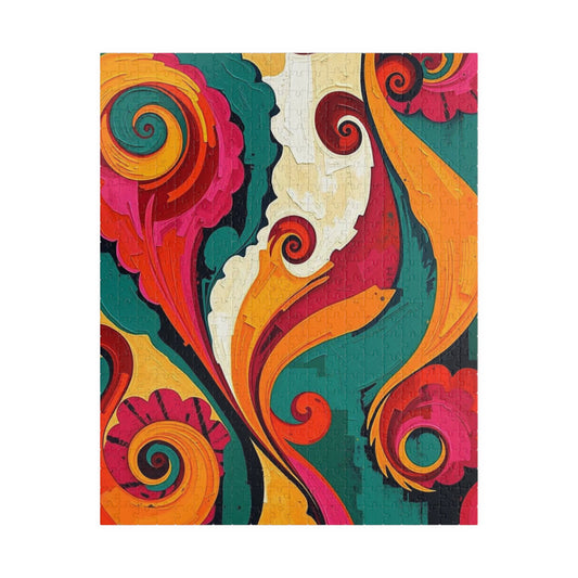 Colorful Swirl Art Puzzle, Abstract Jigsaw Puzzle, Perfect Gift for Adult Puzzle Lovers, Family Game Nights, Mindfulness Activity 520 pcs (Vertical) Puzzle The Puzzle Chest