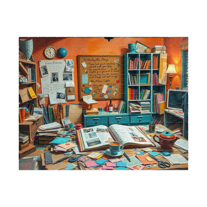 Vibrant Scrapbooking Studio Jigsaw Puzzle, Paper Crafting Table with Tools, DIY Art Scene, Hobby Gift, Puzzle Lover Art Enthusiast, Mindful 252 pcs (Horizontal) Puzzle The Puzzle Chest