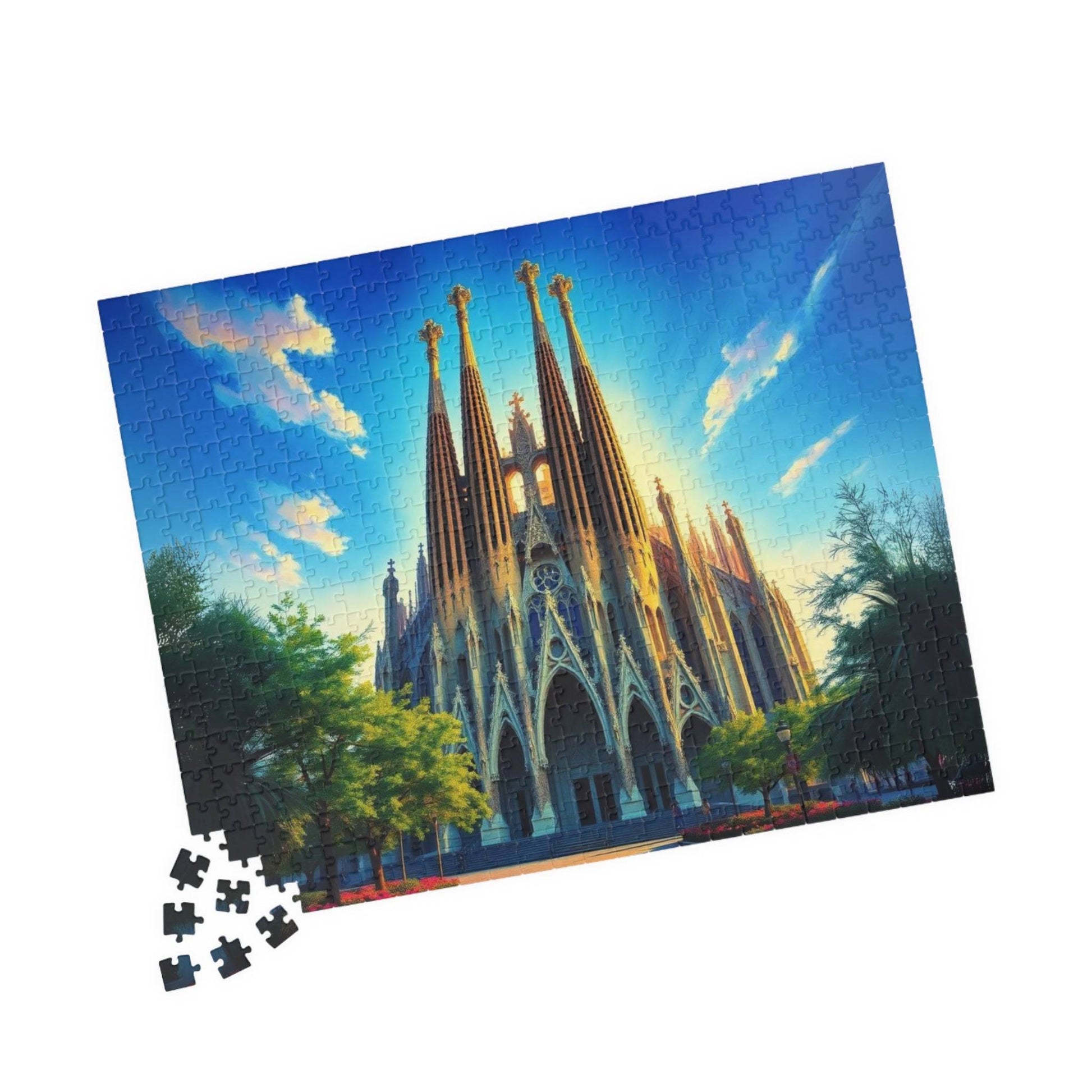 Sagrada Familia Puzzle, Famous Landmark Iconic Barcelona Church, Travel-inspired Jigsaw 520 pcs (Horizontal) Puzzle The Puzzle Chest