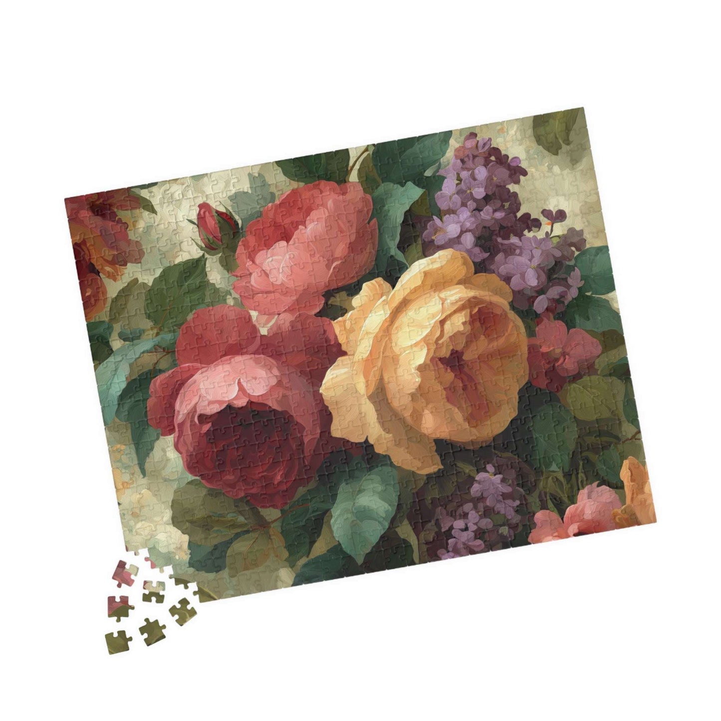 Floral Vintage Roses Jigsaw Puzzle