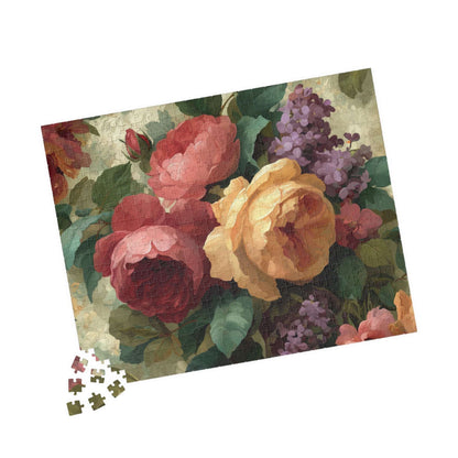 Floral Vintage Roses Jigsaw Puzzle