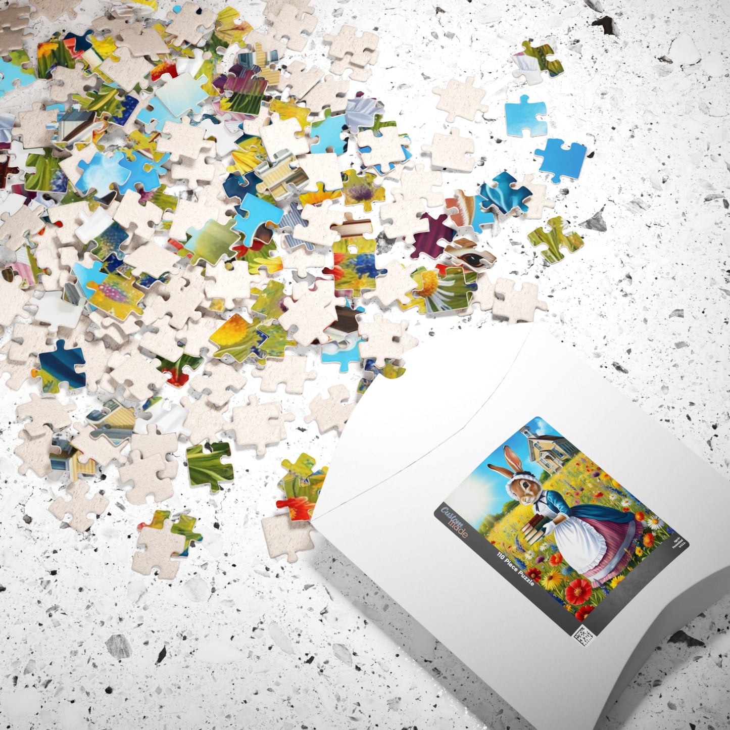 Whimsical Rabbit Jigsaw Puzzle, Charming Artwork for Book Lover, Easter Spring Puzzle Gift for Adults, Unique Fun Family Game Night Puzzle The Puzzle Chest