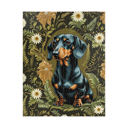 Vintage Dachshund Puzzle - William Morris Inspired 110-1014 Piece Family Dog Jigsaw Game, Fun Indoor Activity, Best Animal Lover Gift Idea 252 pcs (Vertical) Puzzle The Puzzle Chest