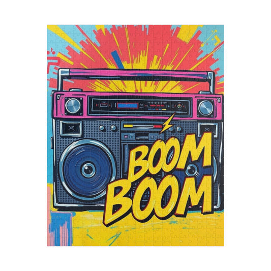 Retro Boom Box Puzzle - Colorful Pop Art Jigsaw Game for Adults, Nostalgic Fun for Family Night, Perfect Gift for Music Lovers, Game Night 520 pcs (Vertical) Puzzle The Puzzle Chest