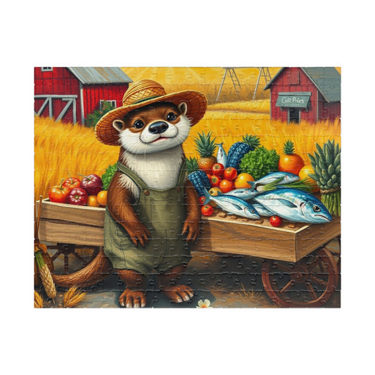 Whimsical Animal Jigsaw Puzzle, Otter Farm Scene, Fun Family Game Night, Perfect Gift for Adult and Animal Lover 252 pcs (Horizontal) Puzzle The Puzzle Chest