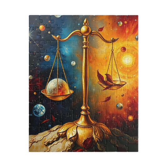Celestial Balance Puzzle | Libra Zodiac Sign Jigsaw Game | Astrology Inspired | Friend Mindfulness Gift | Fun Family Activity | Brain Teaser 110 pcs (Vertical) Puzzle The Puzzle Chest