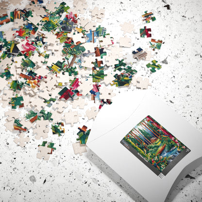 Forest Retreat Mosaic Puzzle - 110-1014 Piece, Tree Birds Cabin Stream Jigsaw Game, Nature Lovers Gift, Relaxing Mindfulness Family Activity Puzzle The Puzzle Chest