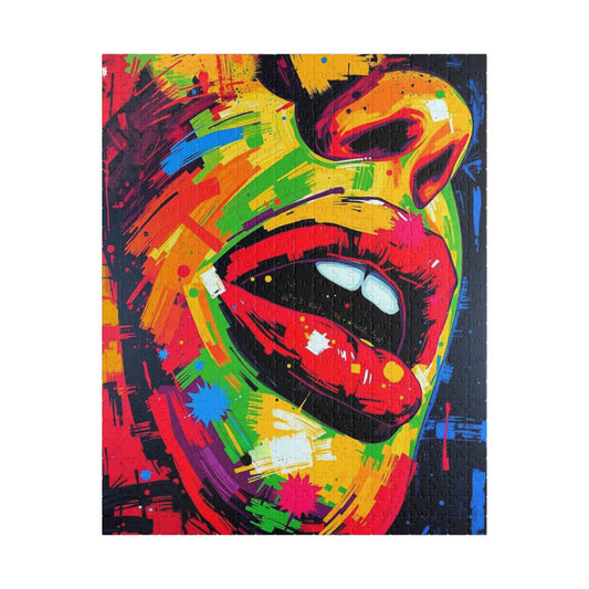 Abstract Woman Face Puzzle, Vivid Bold Colorful Jigsaw Game for Adults, Brain Teaser, Gift for Art Enthusiasts and Puzzle Lovers 520 pcs (Vertical) Puzzle The Puzzle Chest
