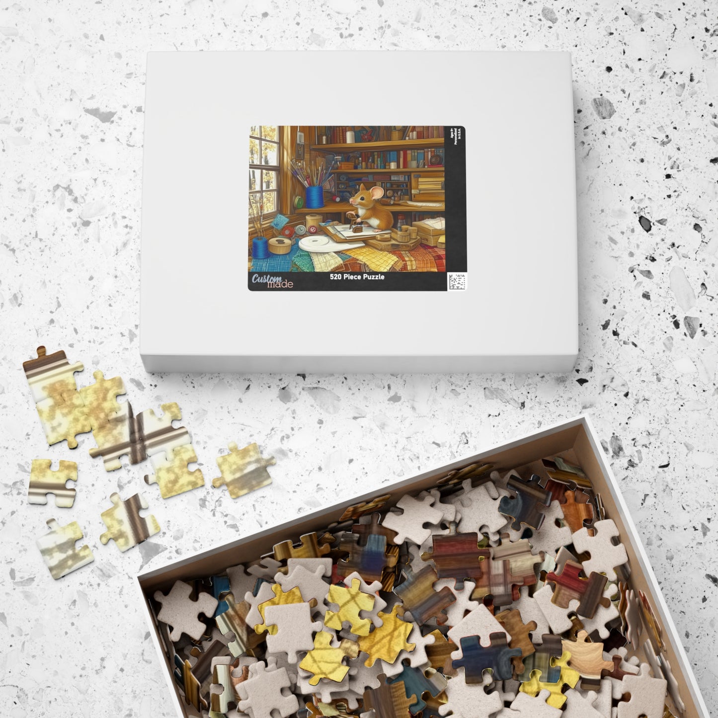 Crafting Mouse Sewing Room Puzzle | Animal Jigsaw Puzzle 110/252/520/1014-Piece Puzzle The Puzzle Chest