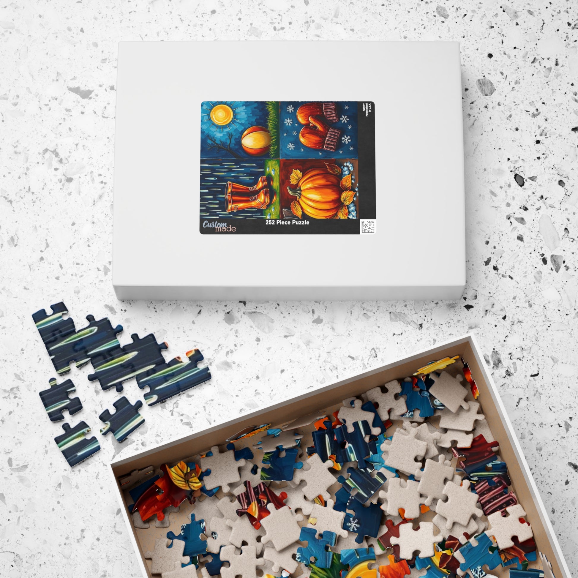 Seasonal Vibes Puzzle Jigsaw Game, Nature-Inspired Themes for All-Year Fun, Perfect for Family Time, Mental Stimulation, or Gifting Puzzle The Puzzle Chest