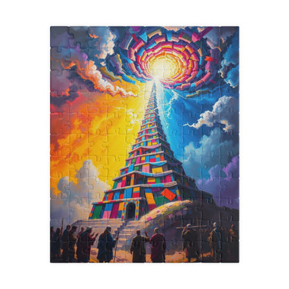 Tower of Babel Jigsaw Puzzle, Christian Bible Art, Educational Game, Family Bonding Entertainment, Religious Gift for Friends, Cognitive Fun 110 pcs (Vertical) Puzzle The Puzzle Chest