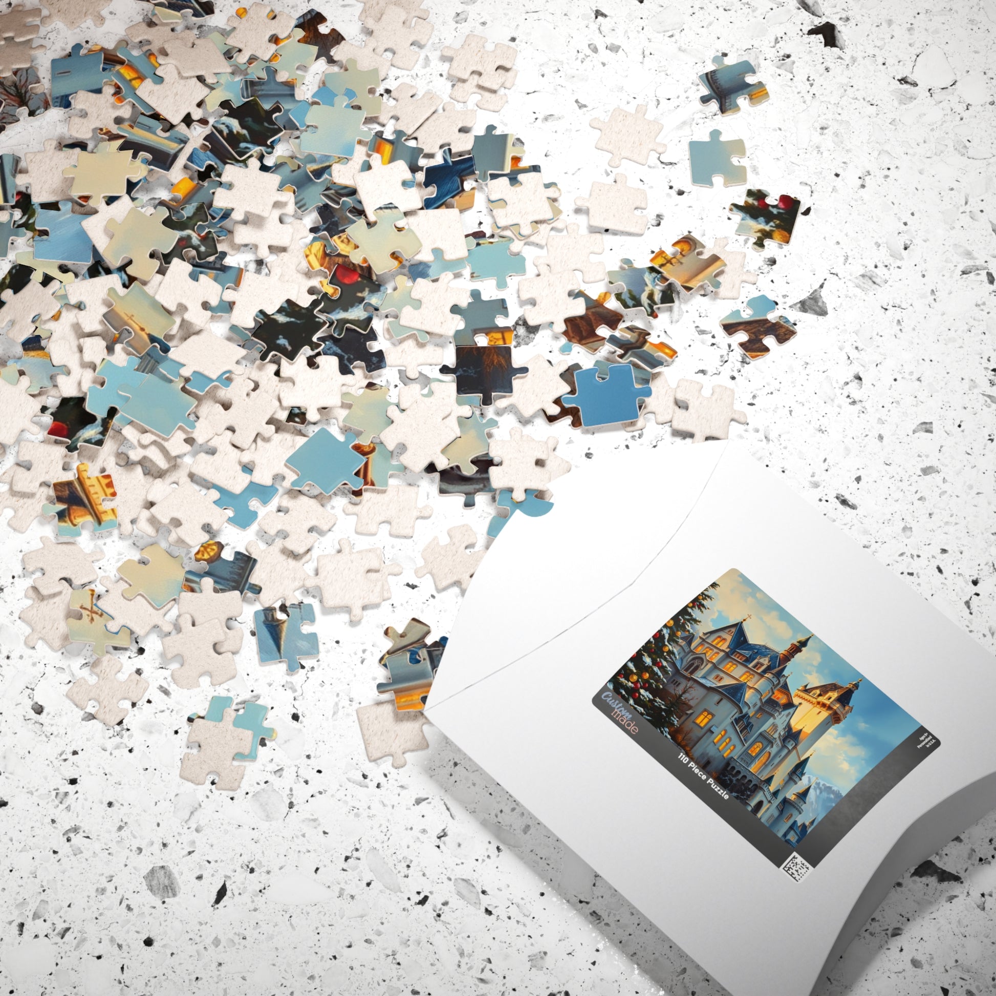 Neuschwanstein Castle Winter Jigsaw Puzzle, Snowy Bavaria Landscape Game, Famous Landmark Architecture, Travel Lover Best Unique Gift Puzzle The Puzzle Chest